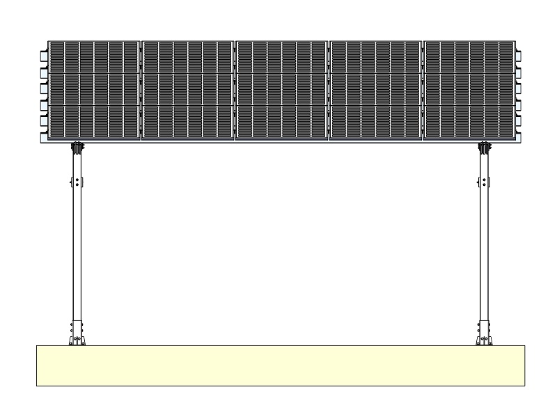 Vertical column solar carport system