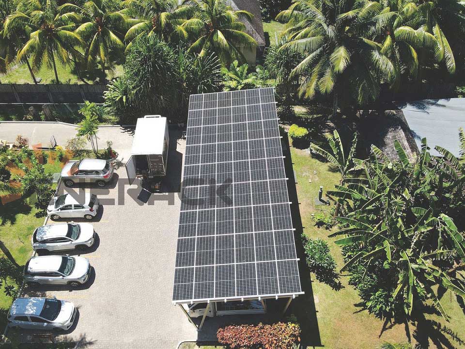 30KW водоустойчива система за монтаж на слънчева енергия за навес на Сейшелските острови
